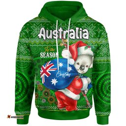 aboriginal christmas hoodie custom australia koala ugly christmas with aboriginal inspired green hoodie