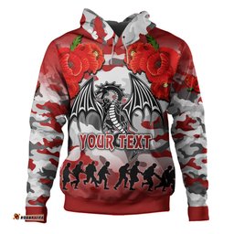 st. george illawarra dragons anzac custom hoodie - poppies flower saint lest we forget hoodie red