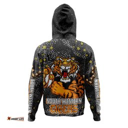 wests tigers custom hoodie - team with dot and star patterns for tough fan hoodie