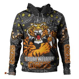 wests tigers custom hoodie - team with dot and star patterns for tough fan hoodie