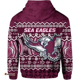 manly warringah maroon sea eagles christmas vibe zip up and pullover hoodie
