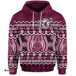 manly warringah maroon sea eagles christmas vibe zip up and pullover hoodie