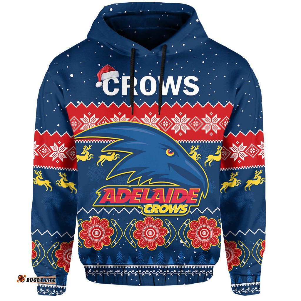 adelaide football hoodie crows indigenous merry christmas