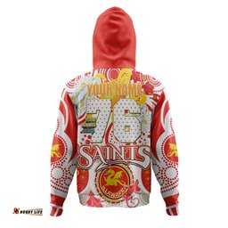 st. george illawarra dragons custom hoodie - saints with aboriginal inspired dot art hoodie