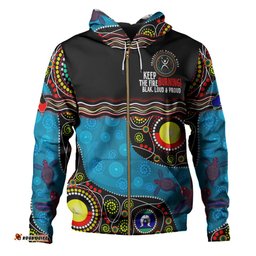 australia hoodie custom naidoc week culture art with river and tortoise aboriginal