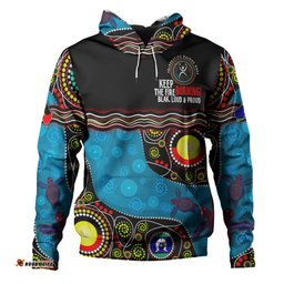 australia hoodie custom naidoc week culture art with river and tortoise aboriginal