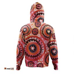 australia dot painting inspired aboriginal hoodie - circle in the aboriginal dot art style hoodie