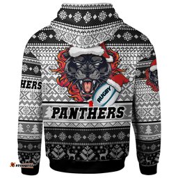 penrith panthers hoodie - custom penrith panthers mascot knitted christmas patterns hoodie