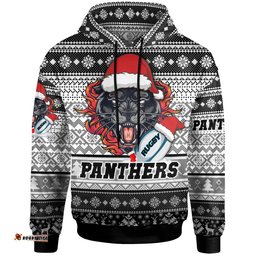 penrith panthers hoodie - custom penrith panthers mascot knitted christmas patterns hoodie