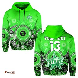 custom text and number melbourne stars hoodie cricket aboriginal
