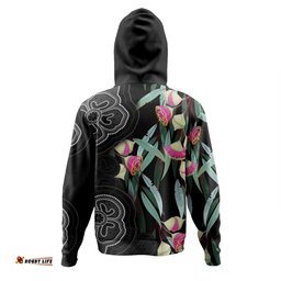 australia aboriginal hoodie - seamless pattern with eucalyptus flower hoodie