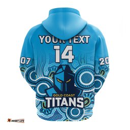 custom text and number titans rugby hoodie gold coast 2007 aboriginal art
