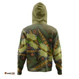 australia flowers aboriginal hoodie - aboriginal dot art of australian native flower hakea sericea hoodie
