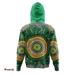 australia aboriginal hoodie - green aboriginal style dot painting hoodie