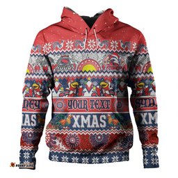 sydney roosters christmas aboriginal custom hoodie - indigenous knitted ugly xmas style hoodie