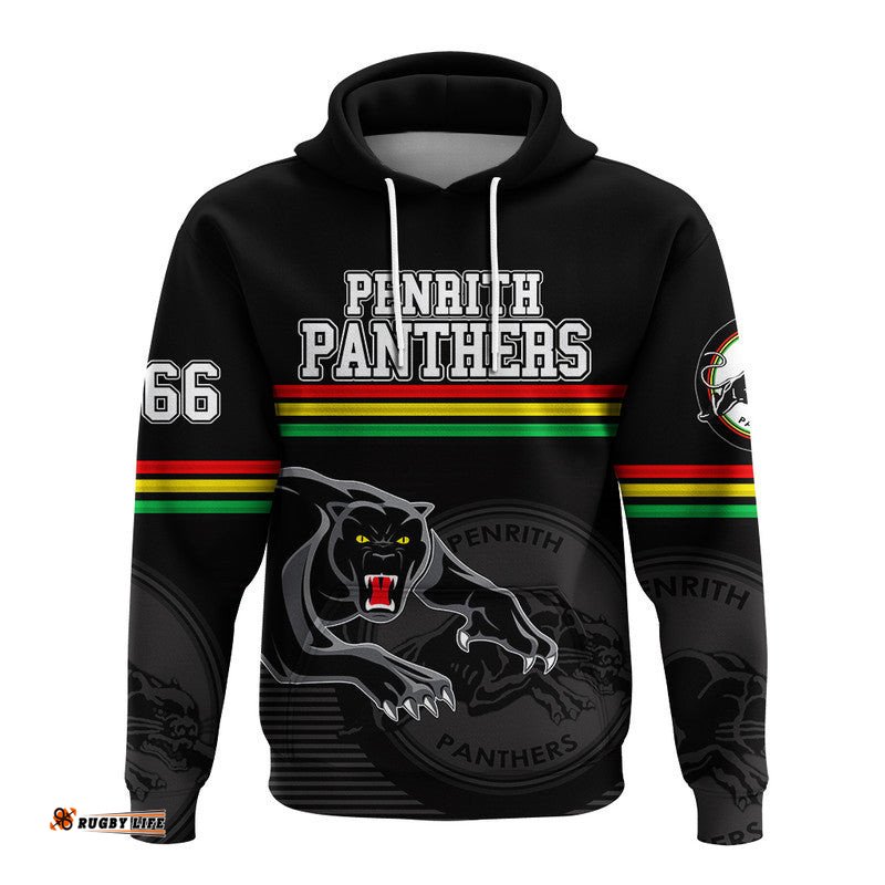 custom personalised penrith panthers retro 1966 hoodie black