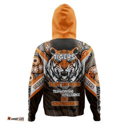 wests tigers hoodie - custom talent win games but teamwork and intelligence win championships with aboriginal style