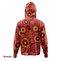 australia aboriginal hoodie - red aboriginal dot art inspired hoodie