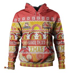 redcliffe dolphins christmas aboriginal custom hoodie - indigenous knitted ugly xmas style hoodie
