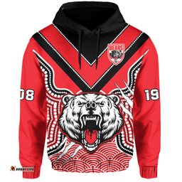 north sydney rugby hoodie bears 1908 indigenous pattern