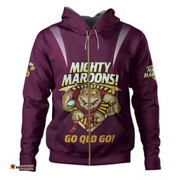 queensland maroons hoodie custom state of origin 2024 passionate fan born to win
