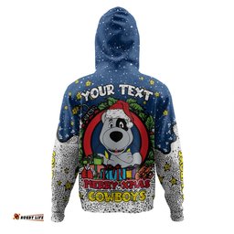 north queensland cowboys christmas custom hoodie - merry christmas our beloved team with aboriginal dot art pattern hoodie