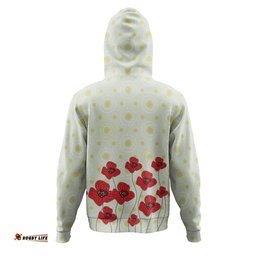australia aboriginal hoodie - poppy flowers background in aboriginal dot art style hoodie