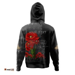 australia anzac day custom hoodie - australian and new zealand warriorsers in flanders fields poppy flowers v2 hoodie
