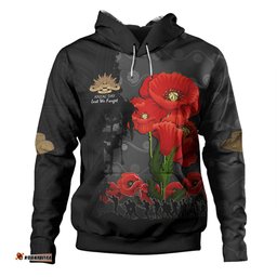 australia anzac day custom hoodie - australian and new zealand warriorsers in flanders fields poppy flowers v2 hoodie