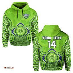 custom text and number raiders rugby hoodie the green machine indigenous artsy