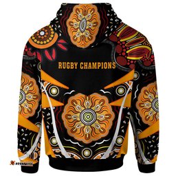 wests tigers hoodie - custom wests tigers ball with aboriginal inspired dot painting art player and number hoodie