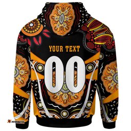 wests tigers hoodie - custom wests tigers ball with aboriginal inspired dot painting art player and number hoodie
