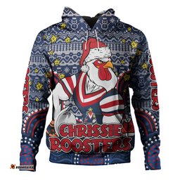 sydney roosters christmas custom hoodie - christmas knit patterns vintage jersey ugly hoodie