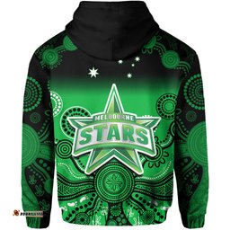stars cricket hoodie melbourne team green gradient aboriginal art