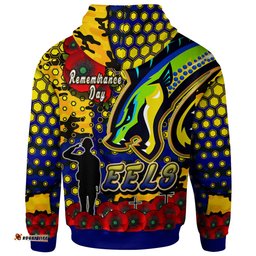parramatta eels hoodie - custom parramatta eels remembrance day and poppies hoodie