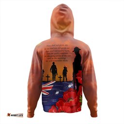 australia hoodie lest we forger soldiers flag with poppy flower