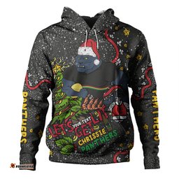 penrith panthers christmas custom hoodie - let's get lit chrisse pressie hoodie