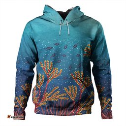 australia aboriginal hoodie - underwater aboriginal art inspired hoodie