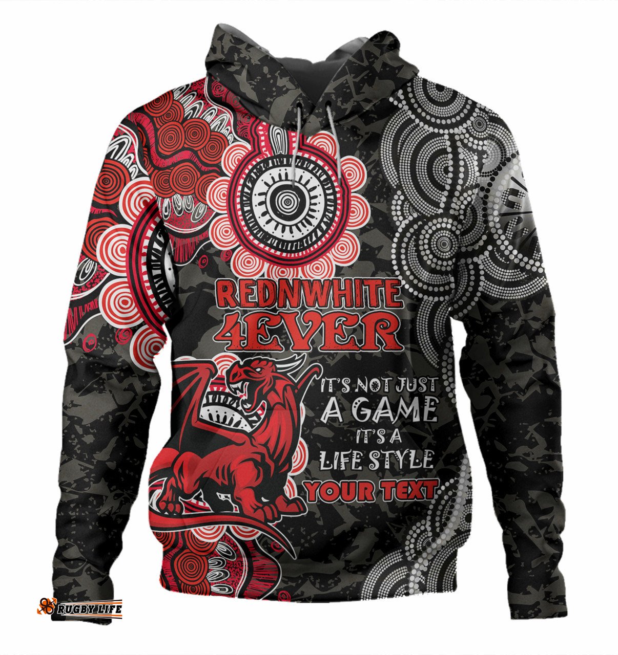 st. george illawarra dragons custom hoodie - red white forever hoodie