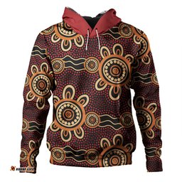 australia dot painting inspired aboriginal hoodie - aboriginal dot pattern painting art hoodie