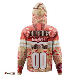 redcliffe dolphins custom hoodie - redcliffe dolphins for life with aboriginal style hoodie