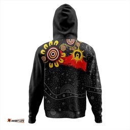 australia hoodie aboriginal indigenous dot painting with flag