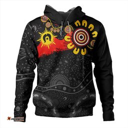 australia hoodie aboriginal indigenous dot painting with flag