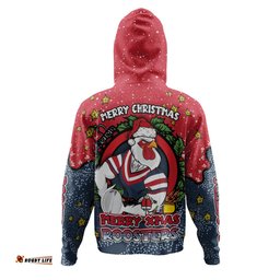 sydney roosters christmas custom hoodie - merry christmas our beloved team with aboriginal dot art pattern hoodie