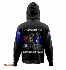 australia anzac day custom hoodie stand for the flag kneel for the fallen hoodie