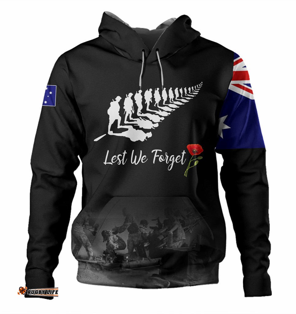 australia anzac day custom hoodie stand for the flag kneel for the fallen hoodie