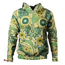 australia aboriginal hoodie - yellow aboriginal dot art inspired hoodie