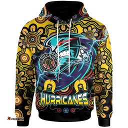 wellington hurricanes rugby hoodie - naidoc week wellington hurricanes with aboriginal inspired indigenous "get up! stand up! show up!" hoodie