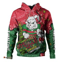 south sydney rabbitohs custom hoodie - let's get lit chrisse pressie hoodie