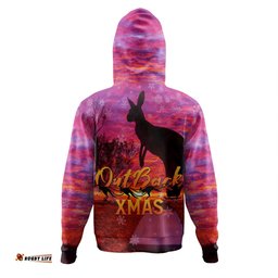australia christmas kangaroo camping hoodie - aussie outback merry christmas hoodie